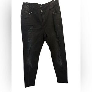Sleek Black Ripped Skinny Jeans
